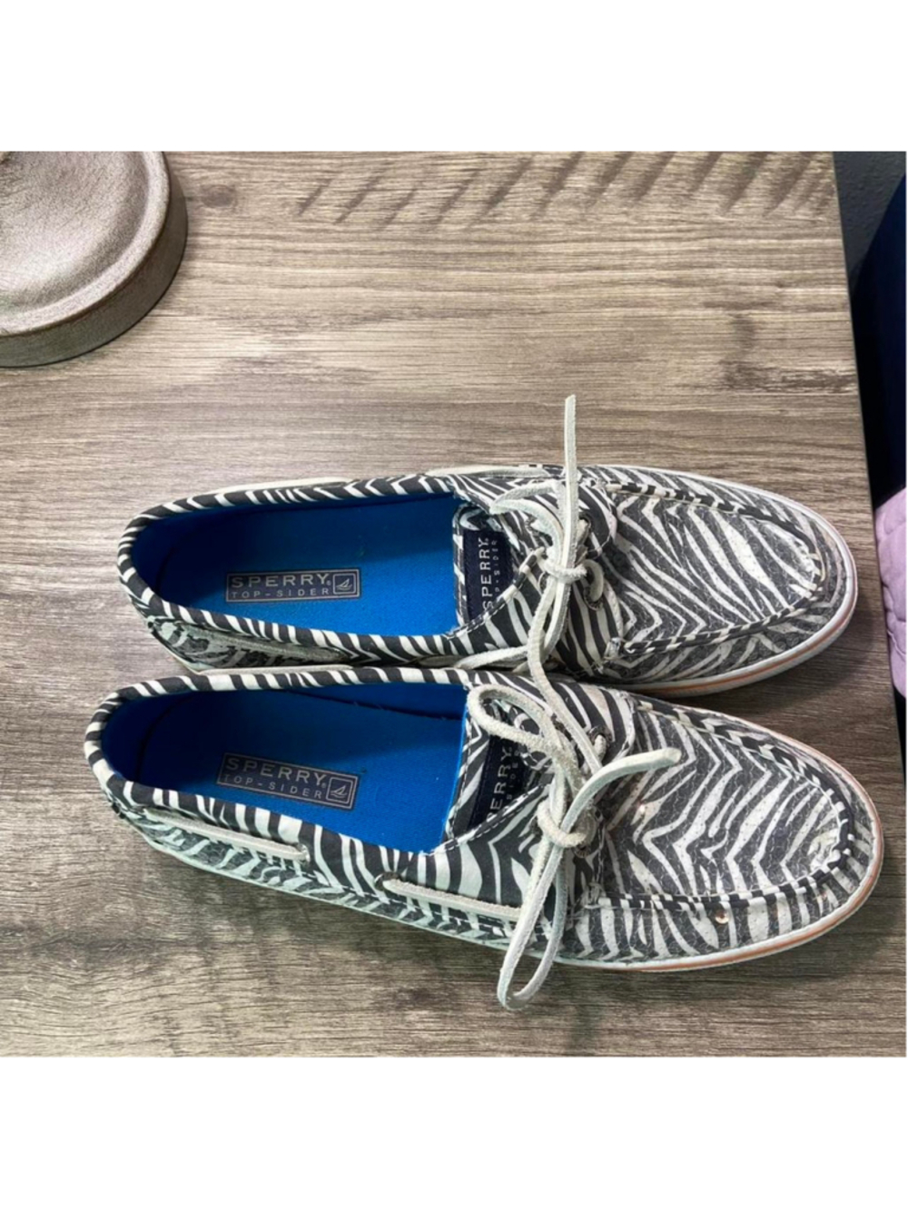 Sperry Top-Sider white and black zebra print boat shoes #preppy #summer - Picture 4 of 6